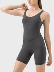 Wide Strap Active Romper Dark Gray / 4
