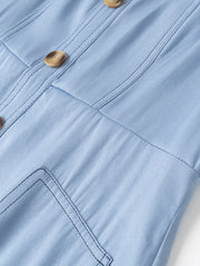 Wide Strap Sweetheart Neck Denim Dress