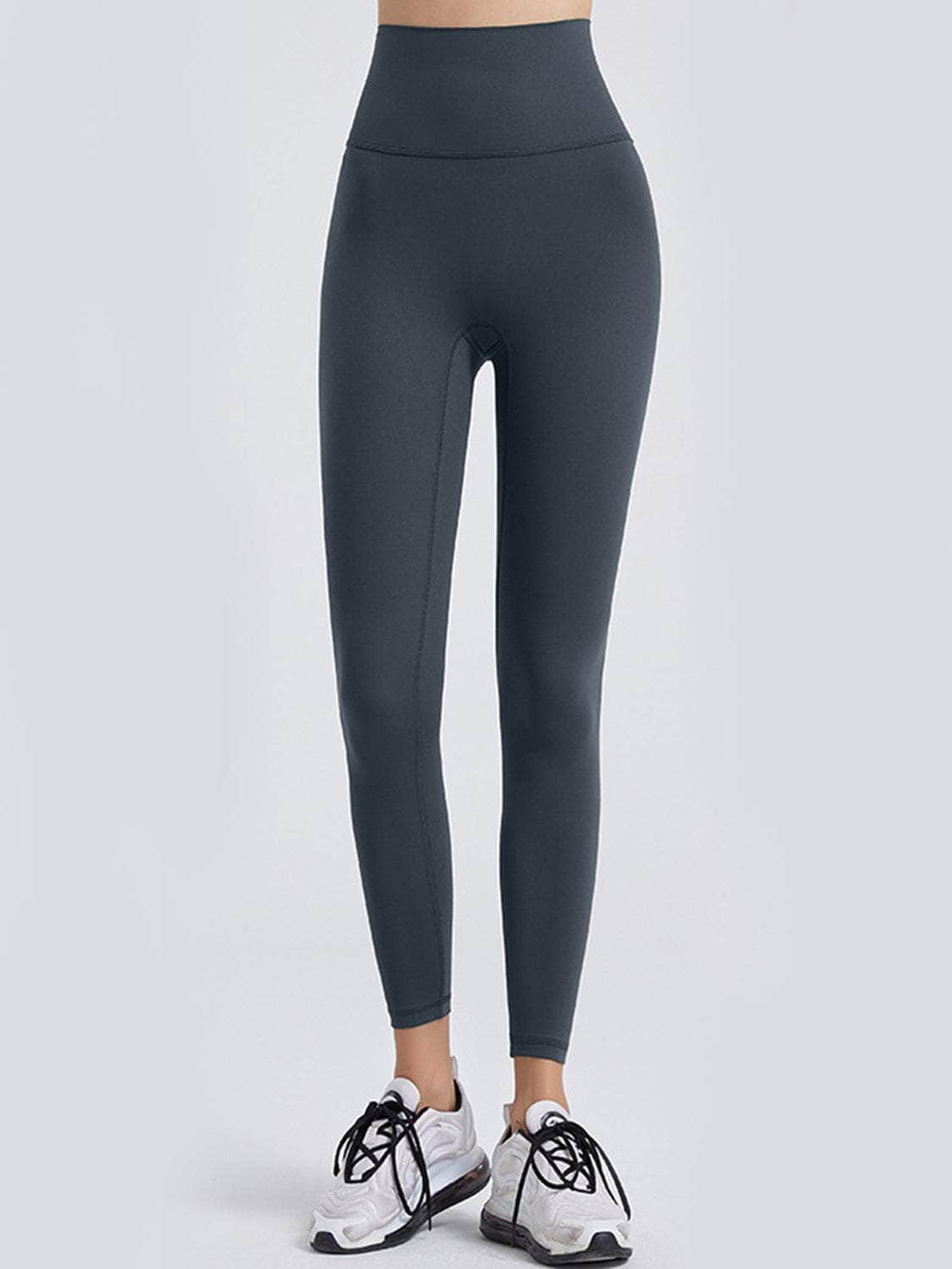 Wide Waistband Sports Leggings Charcoal / S