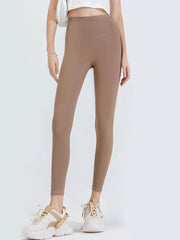 Wide Waistband Sports Leggings Khaki / S