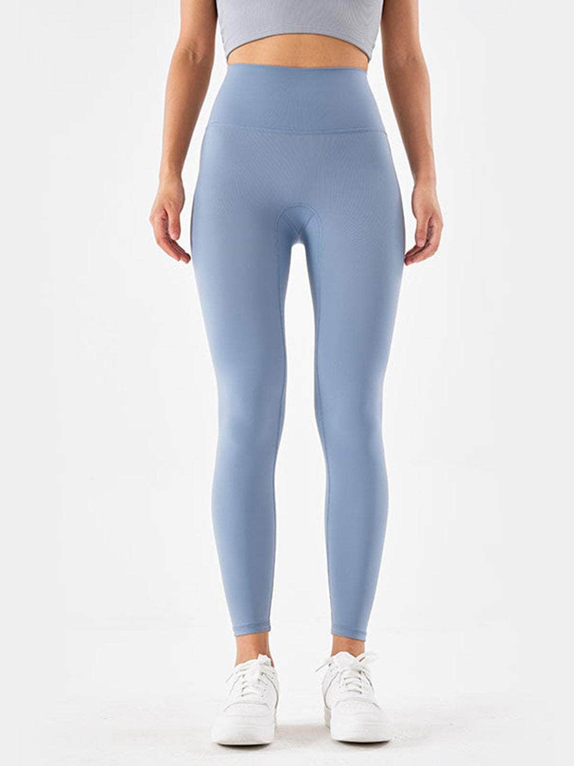Wide Waistband Sports Leggings Misty Blue / S