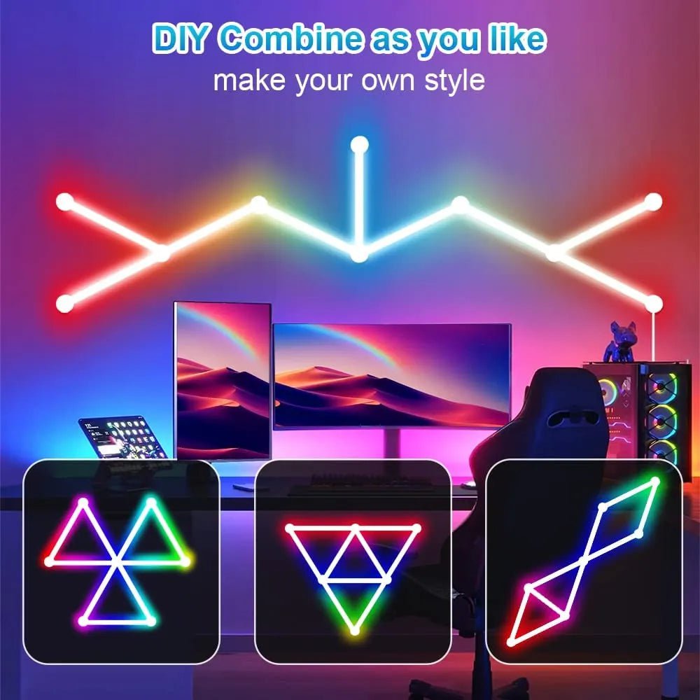 WIFI LED Smart Wall Lamp - RGBIC Light Bar for DIY Atmosphere, APP Music Rhythm, TV Backlight, Bedroom, Game Room Decoration