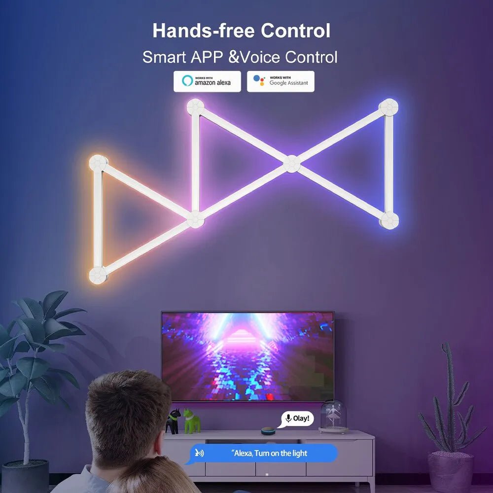 WIFI LED Smart Wall Lamp - RGBIC Light Bar for DIY Atmosphere, APP Music Rhythm, TV Backlight, Bedroom, Game Room Decoration