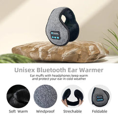 Wireless Headband Headphones Ear Muffs - Bluetooth Ear Warmer Music Cap for Men and Women, Winter Thick Casual Hat mini earmuff grey