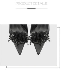 Women's Begum Embellished Satin Pointed Toe High Heel Pumps