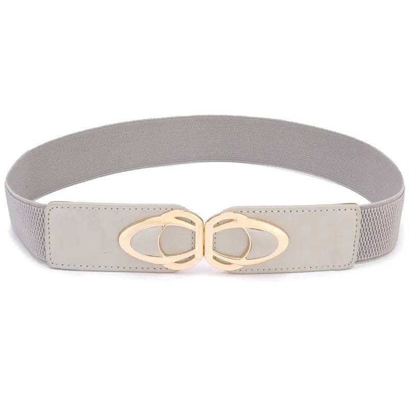 Women's Fashion PU Leather Elastic Wide Belt