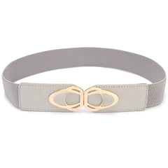 Women's Fashion PU Leather Elastic Wide Belt