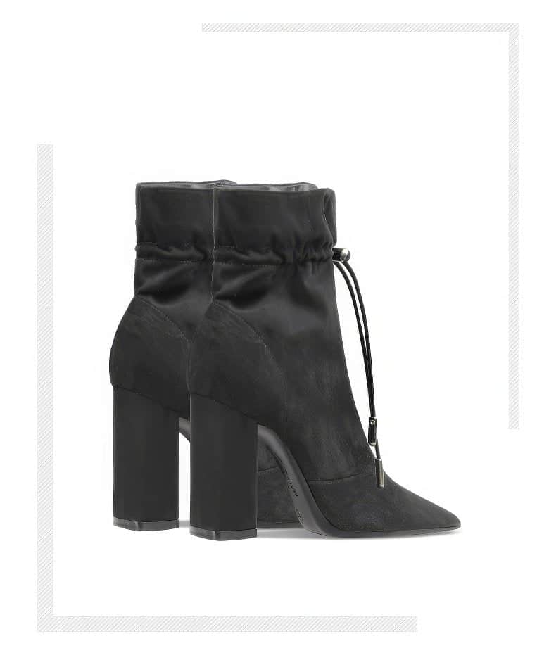 Women's Maeve Pointed Toe Suede High Block Heel Ankle Boots