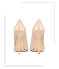 Women's Rockstud Alcove Pointed Toe High Heel Pumps with Contrasting Cap