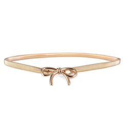 Women's Slim Dress Belt with Mixed Buckle Pattern Golden bow / 105CM