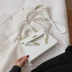 Women's Small Square Messenger Bag White