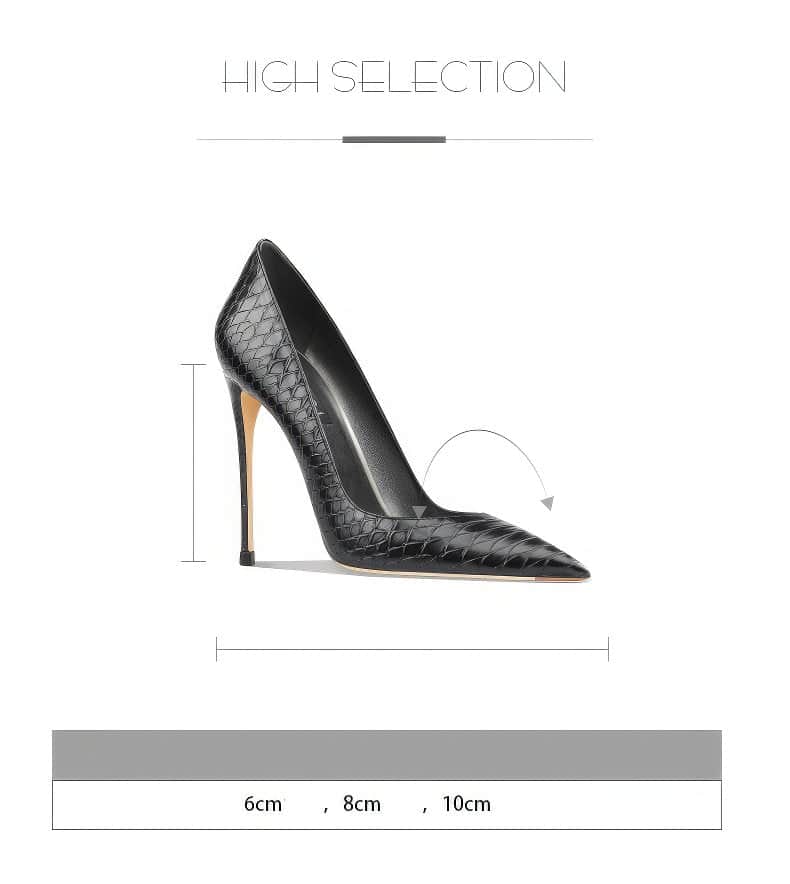 Women's Snakeskin Pointed Toe High Heel Pumps