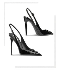 Women's SR Bigoudi Slingback Pointed Toe High Heels with Signature Buckle