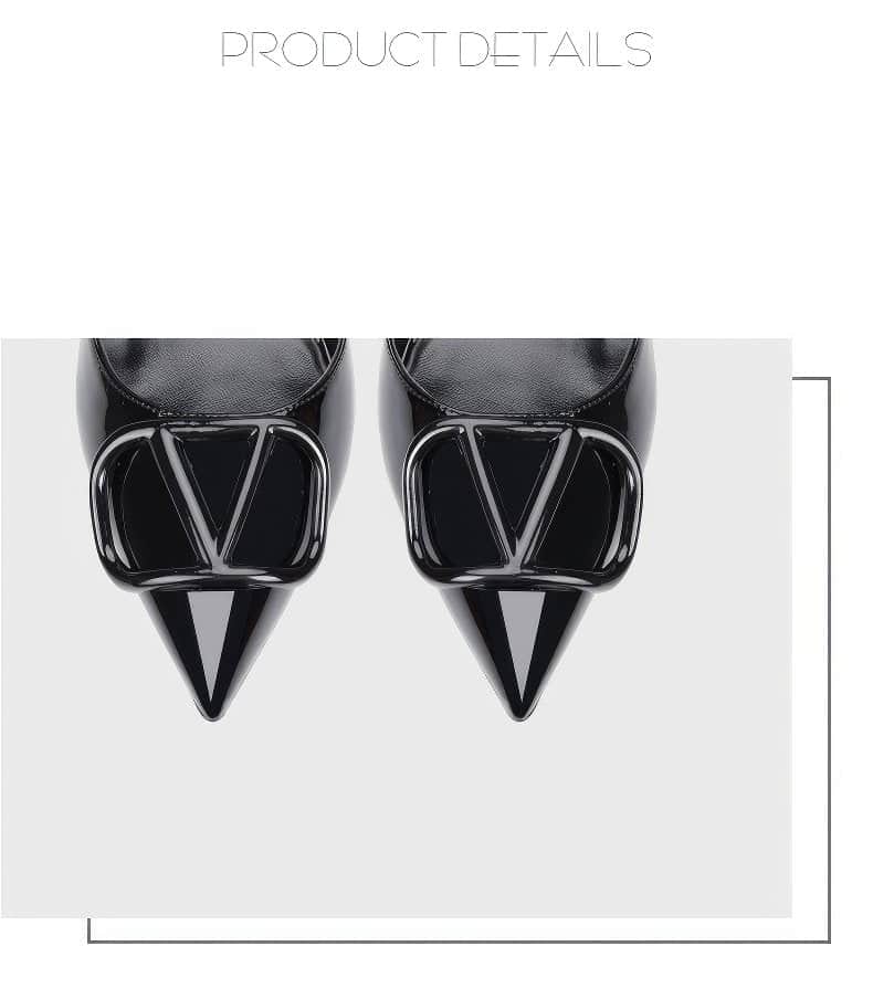 Women's SR Bigoudi Slingback Pointed Toe High Heels with Signature Buckle