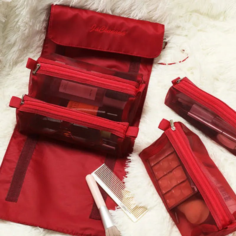 Women's Travel Cosmetic Bag: Mesh Makeup Organizer for Toiletries
