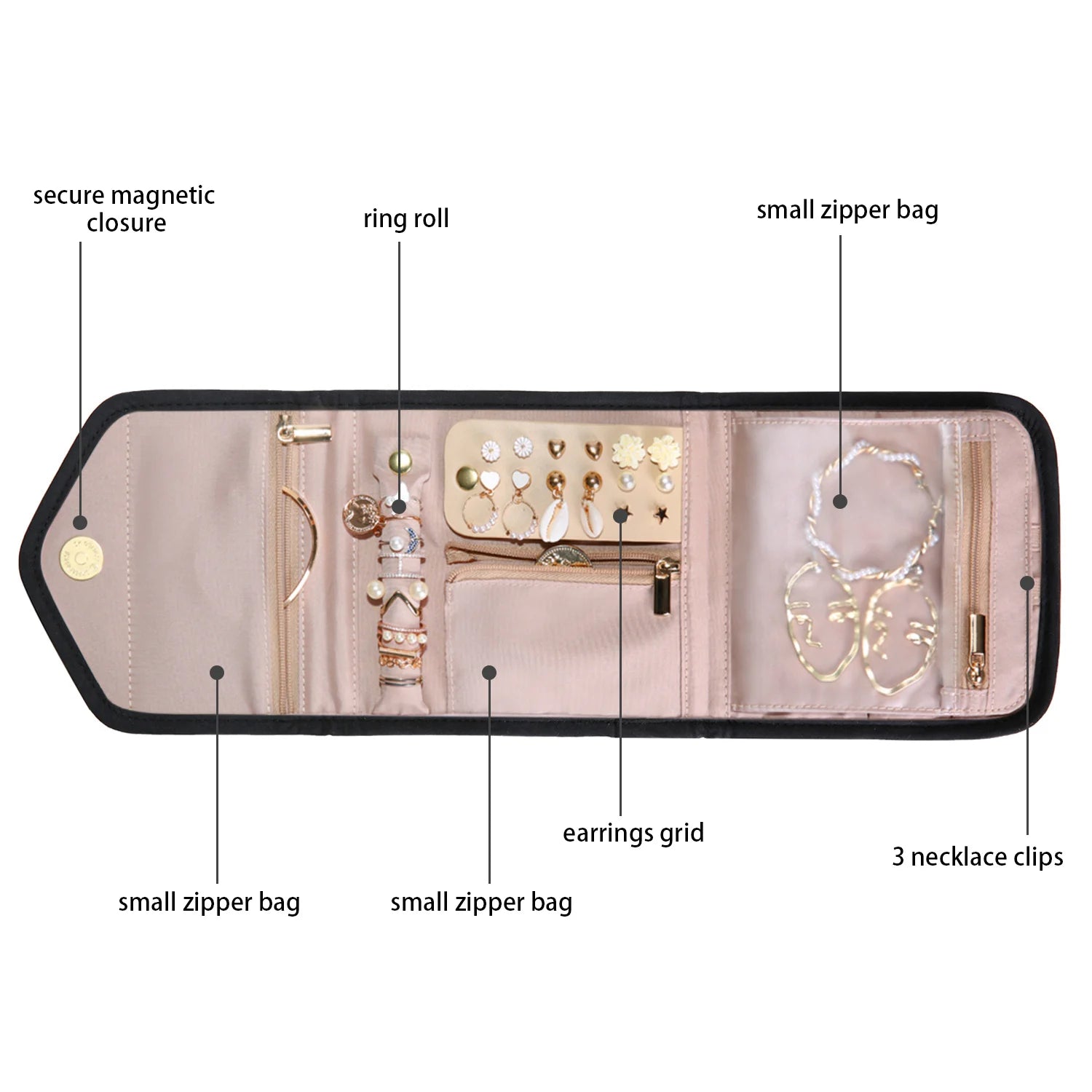 Women's Travel Jewelry Organizer Case