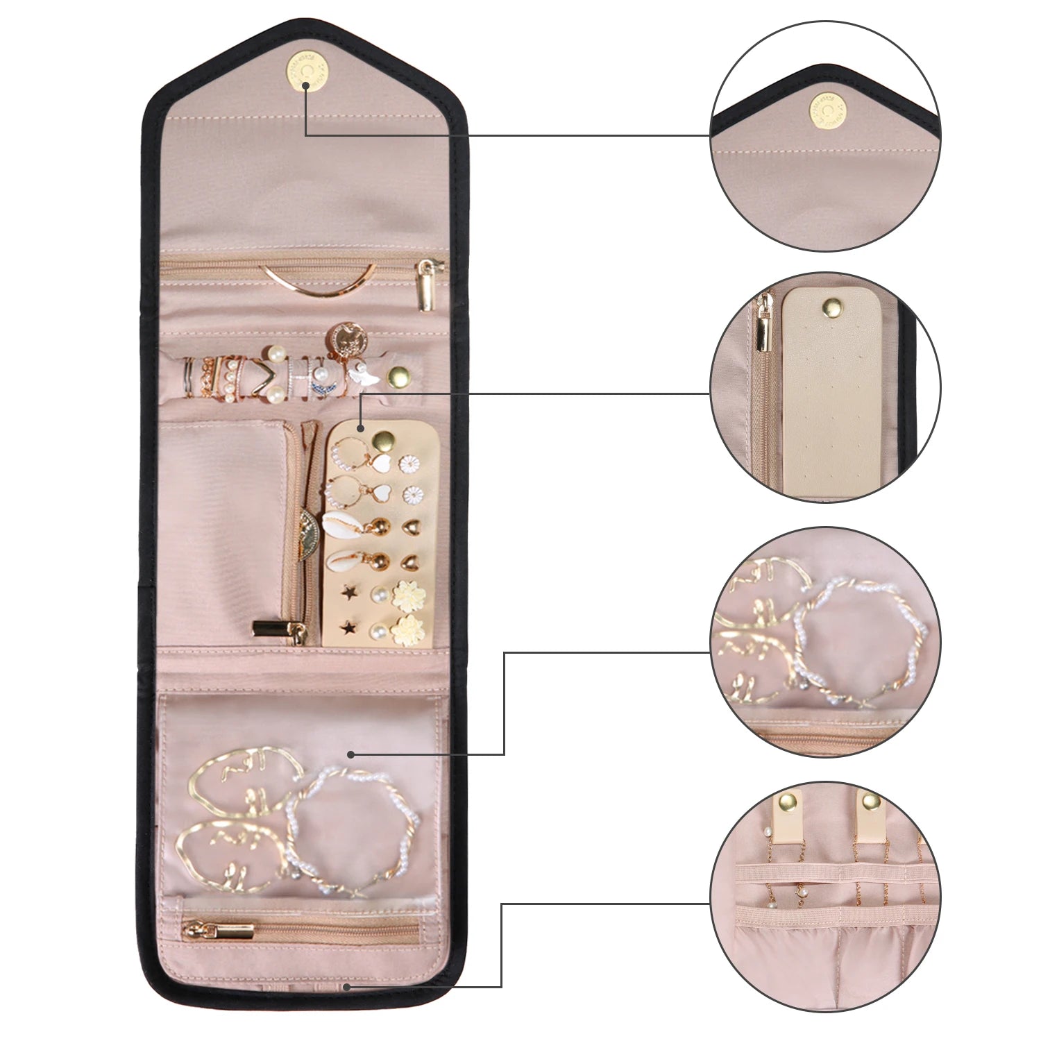 Women's Travel Jewelry Organizer Case