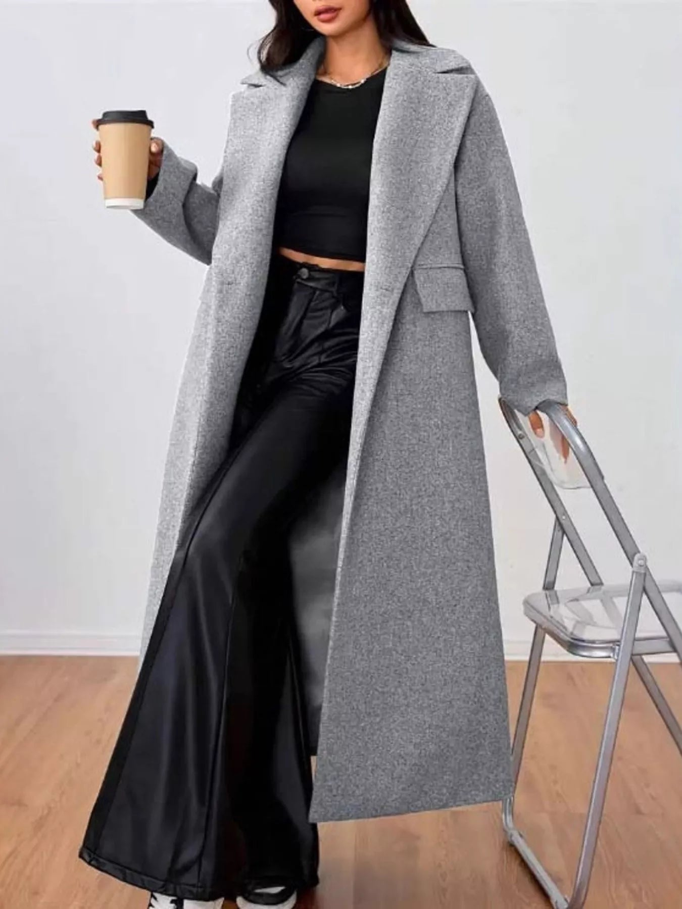 Wool-Blend Longline Overcoat