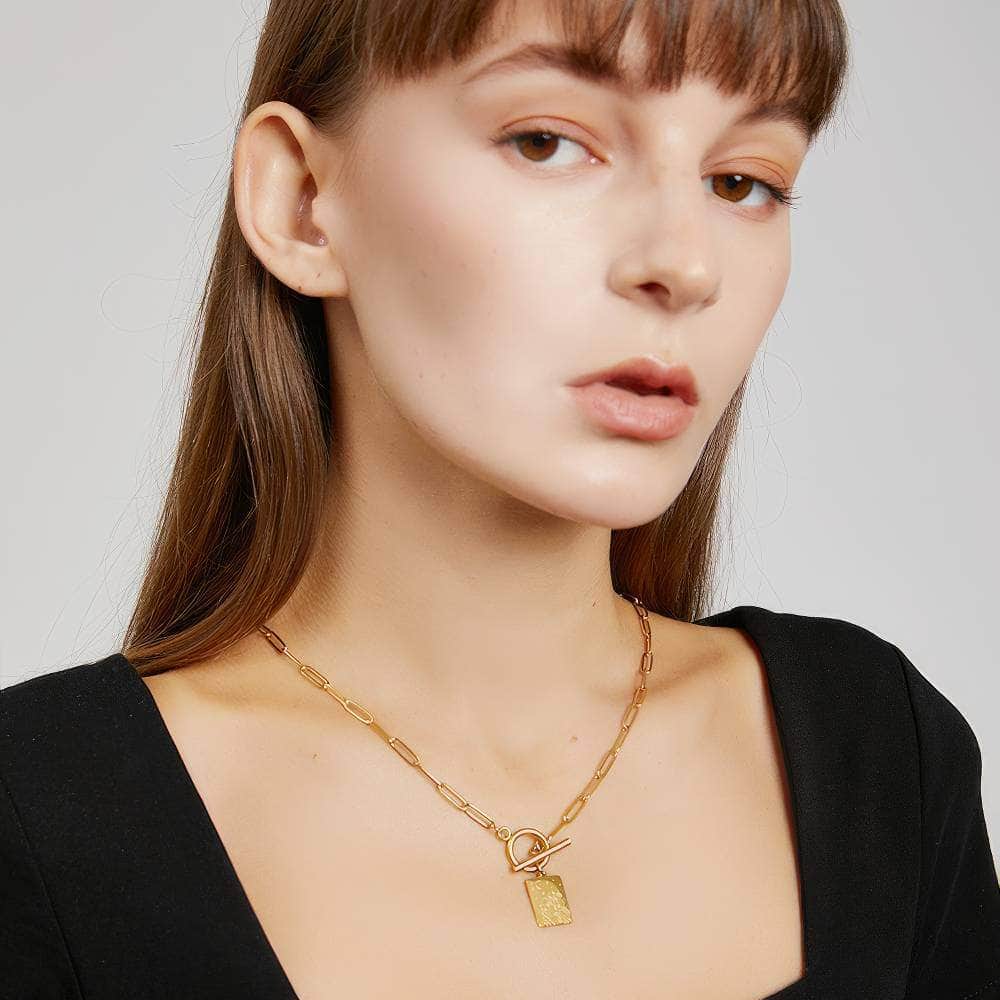 Yellow Gold-Plated Moonlight Medallion Pendant Necklace Gold