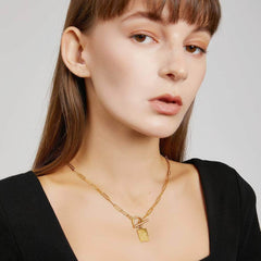 Yellow Gold-Plated Moonlight Medallion Pendant Necklace Gold