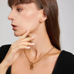 Yellow Gold-Plated Moonlight Medallion Pendant Necklace Gold