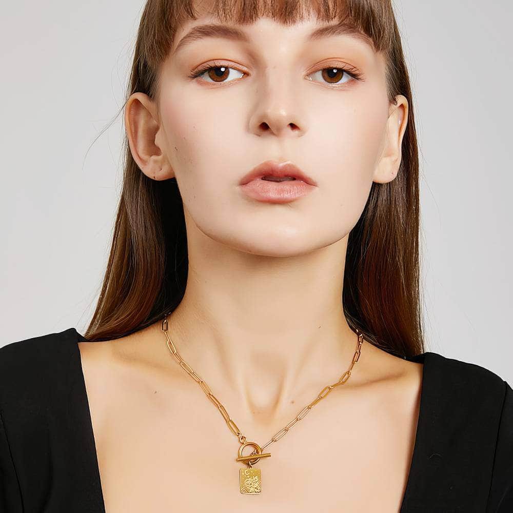 Yellow Gold-Plated Moonlight Medallion Pendant Necklace Gold