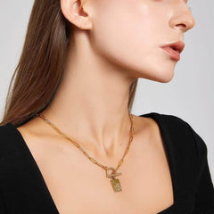 Yellow Gold-Plated Moonlight Medallion Pendant Necklace Gold