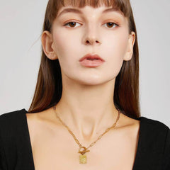 Yellow Gold-Plated Moonlight Medallion Pendant Necklace Gold