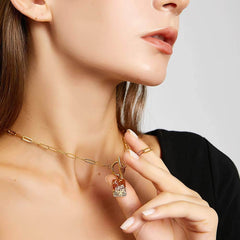 Yellow Gold-Plated Moonlight Medallion Pendant Necklace Gold