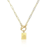 Yellow Gold-Plated Moonlight Medallion Pendant Necklace Gold