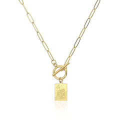 Yellow Gold-Plated Moonlight Medallion Pendant Necklace Gold