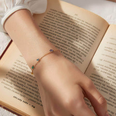 Yellow Gold-Plated Multicolor Droplet Bracelet Multicolor