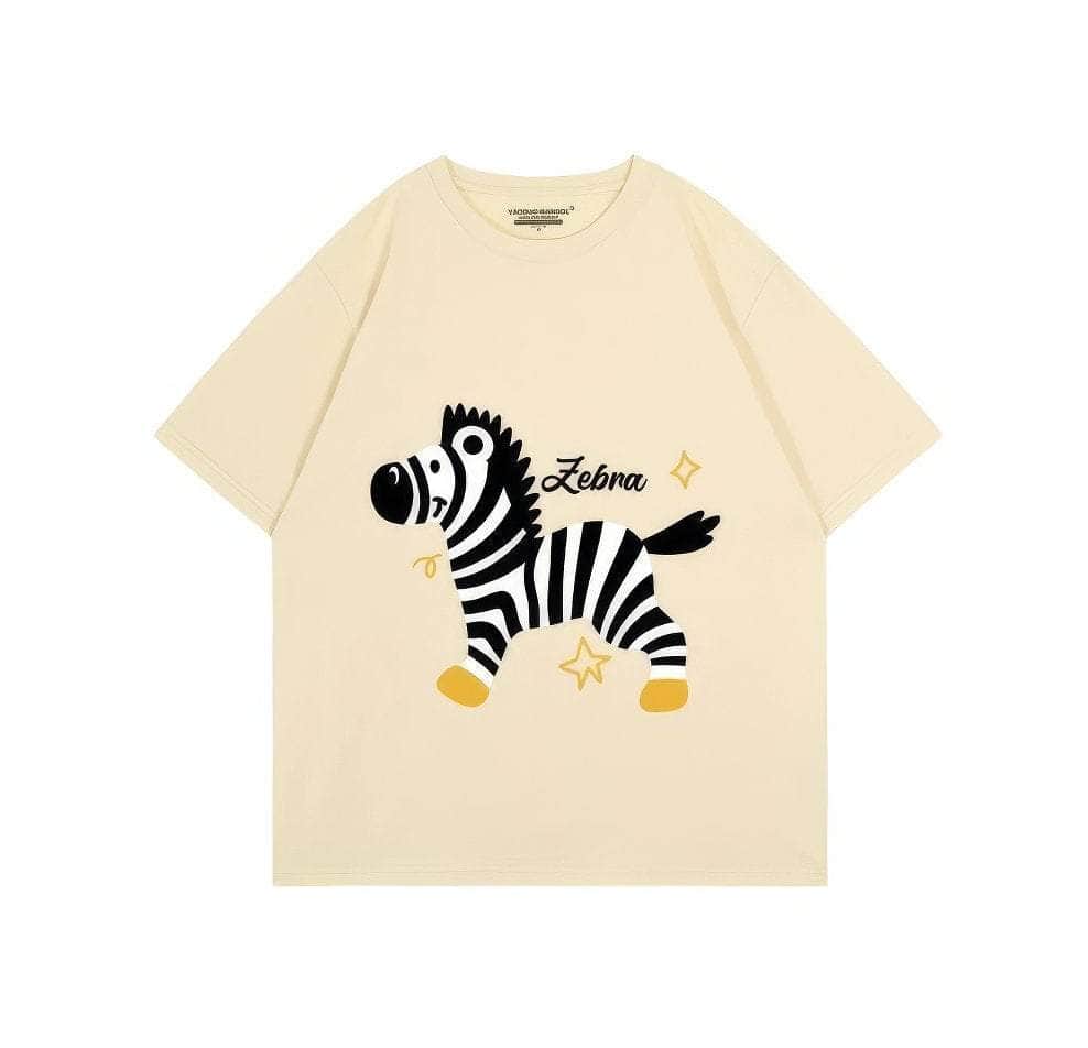 Zebra Print Oversized T-Shirt US 4 / Bisque
