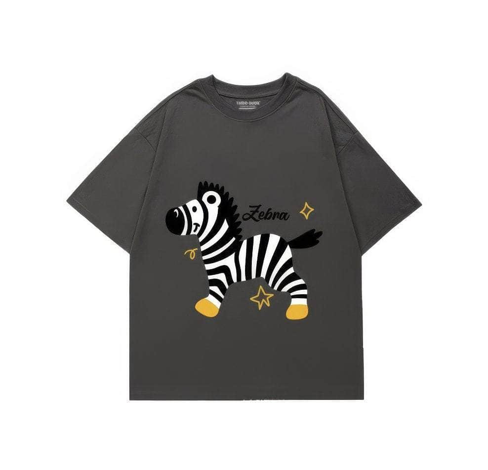 Zebra Print Oversized T-Shirt US 4 / Gray
