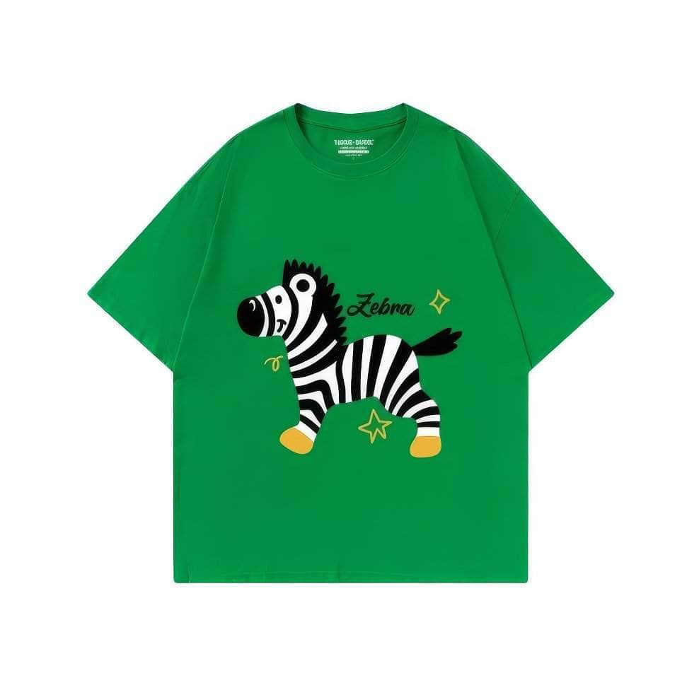 Zebra Print Oversized T-Shirt US 4 / Green