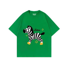 Zebra Print Oversized T-Shirt US 4 / Green