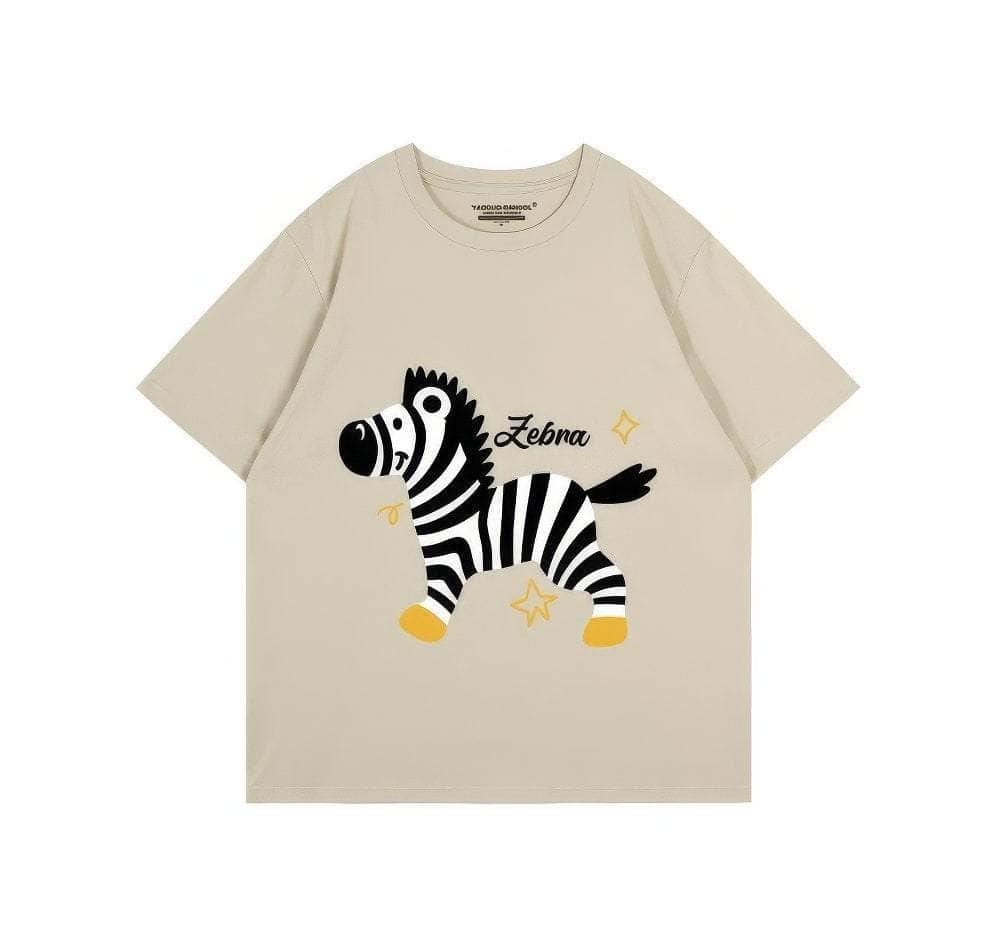 Zebra Print Oversized T-Shirt US 4 / Wheat
