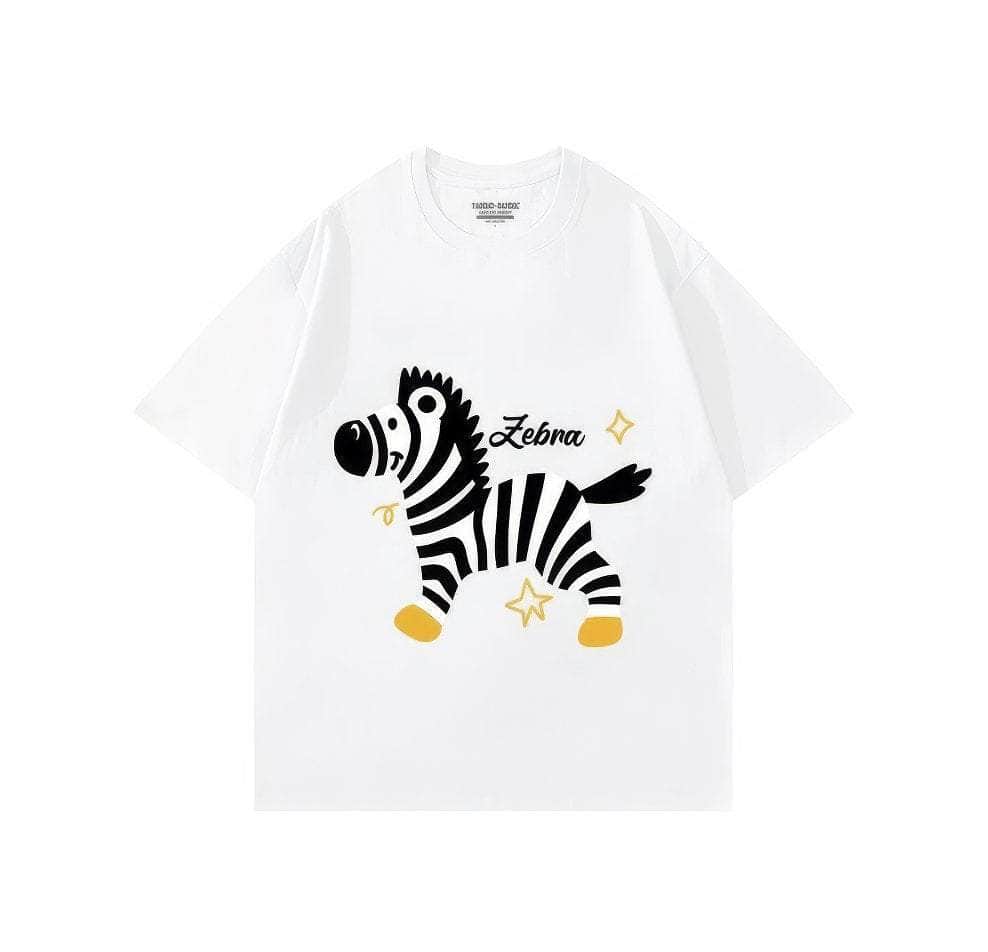 Zebra Print Oversized T-Shirt US 4 / White