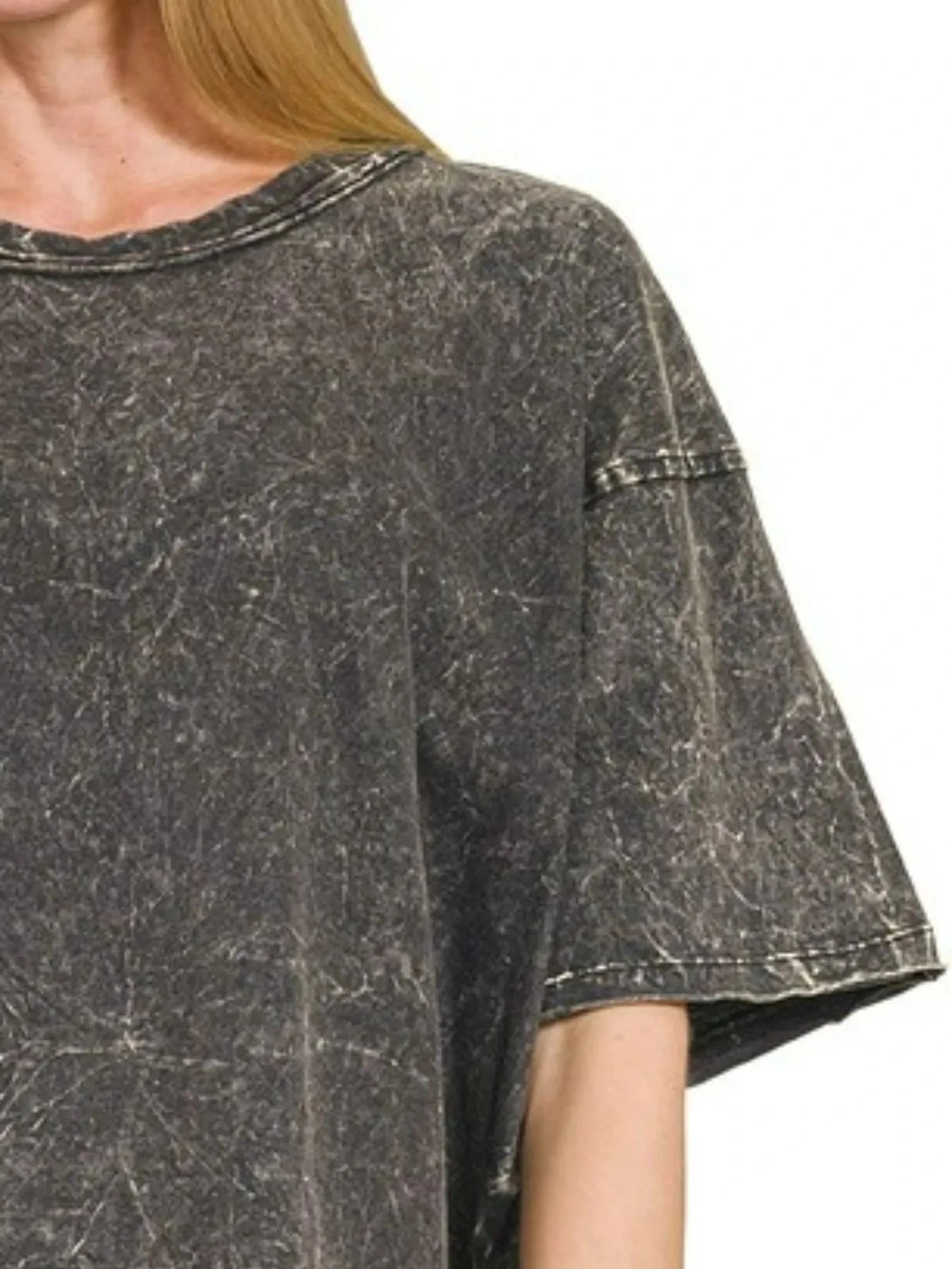 Zenana Acid Crinkle-Washed Oversized T-Shirt