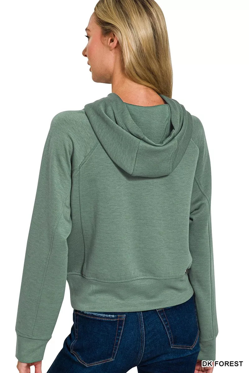 Zenana Drawstring Scuba Hoodie