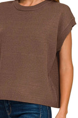 Zenana Oversized Viscose Sweater Vest