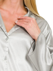 Zenana Satin Button Down Shirt