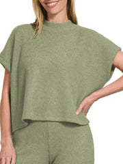 Zenana Sweater Boxy Top & Long Pants Set