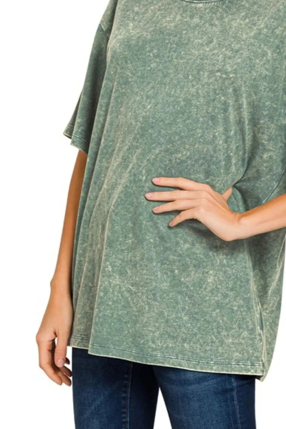 Zenana Washed Short Sleeve Top