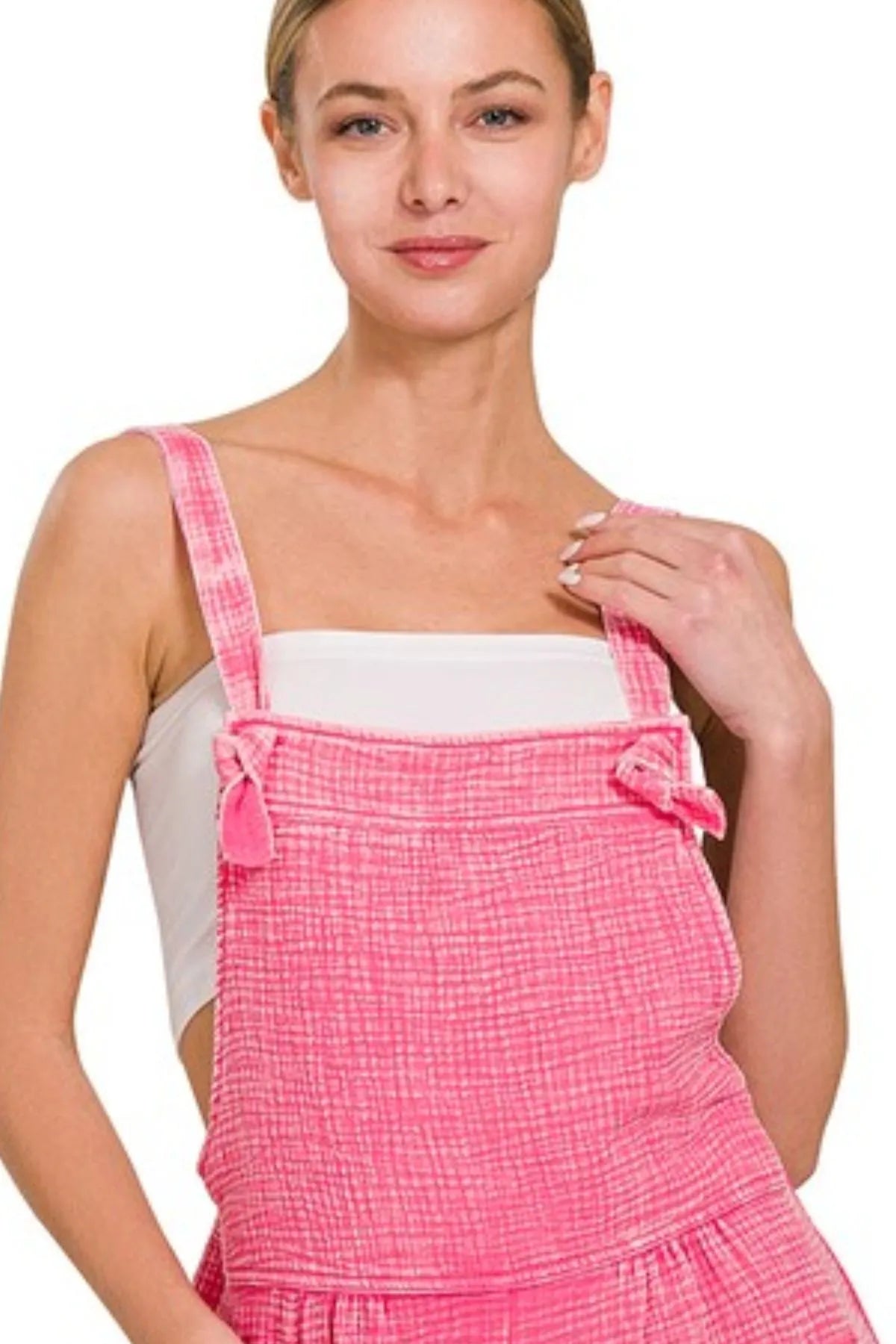 Zenana Woven Double Gauze Acid Washed Romper
