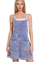 Zenana Woven Double Gauze Acid Washed Romper MARLIN / S