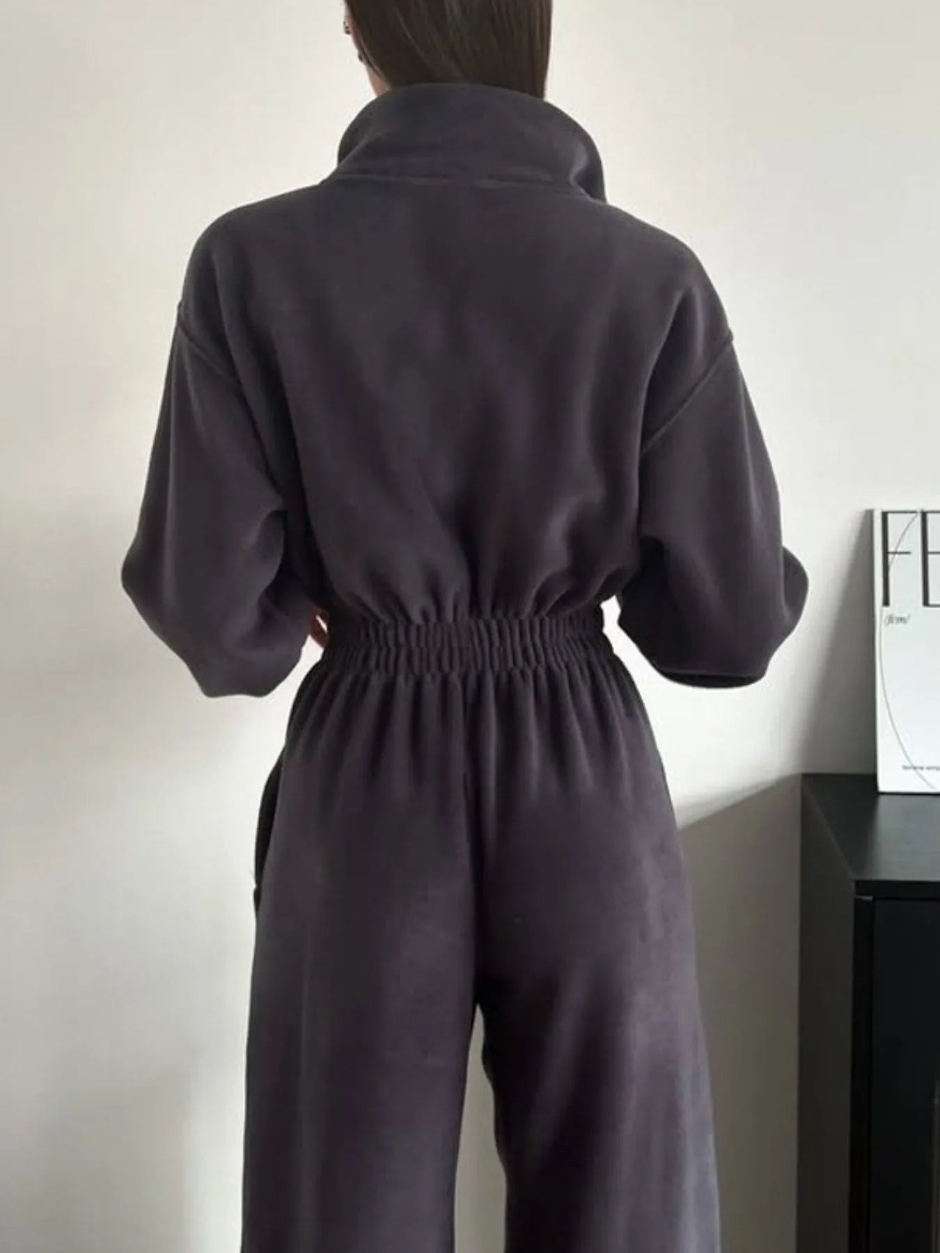 Zip Front Long Sleeve Jumpsuit