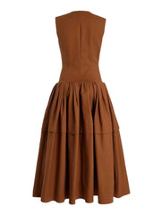 Zip Front Round Neck Sleeveless Dress