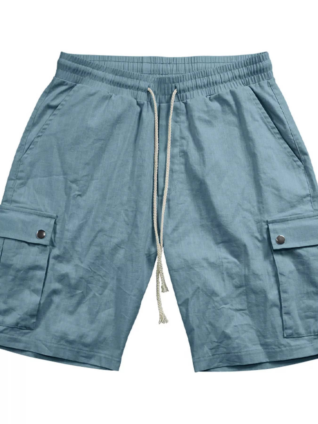 Men's casual cargo shorts with a drawstring waist and pockets.