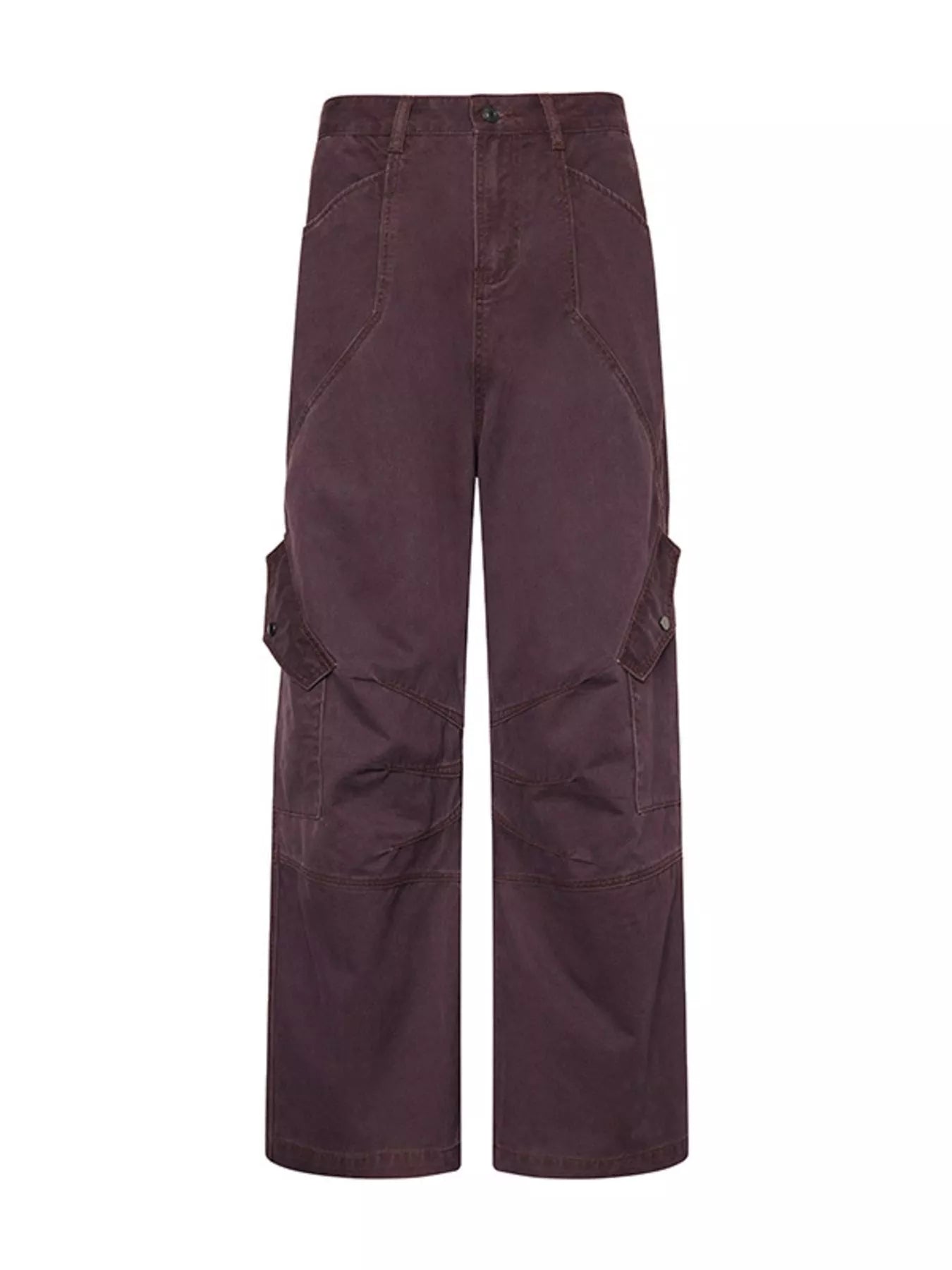Men's wide leg cargo pants with pockets.